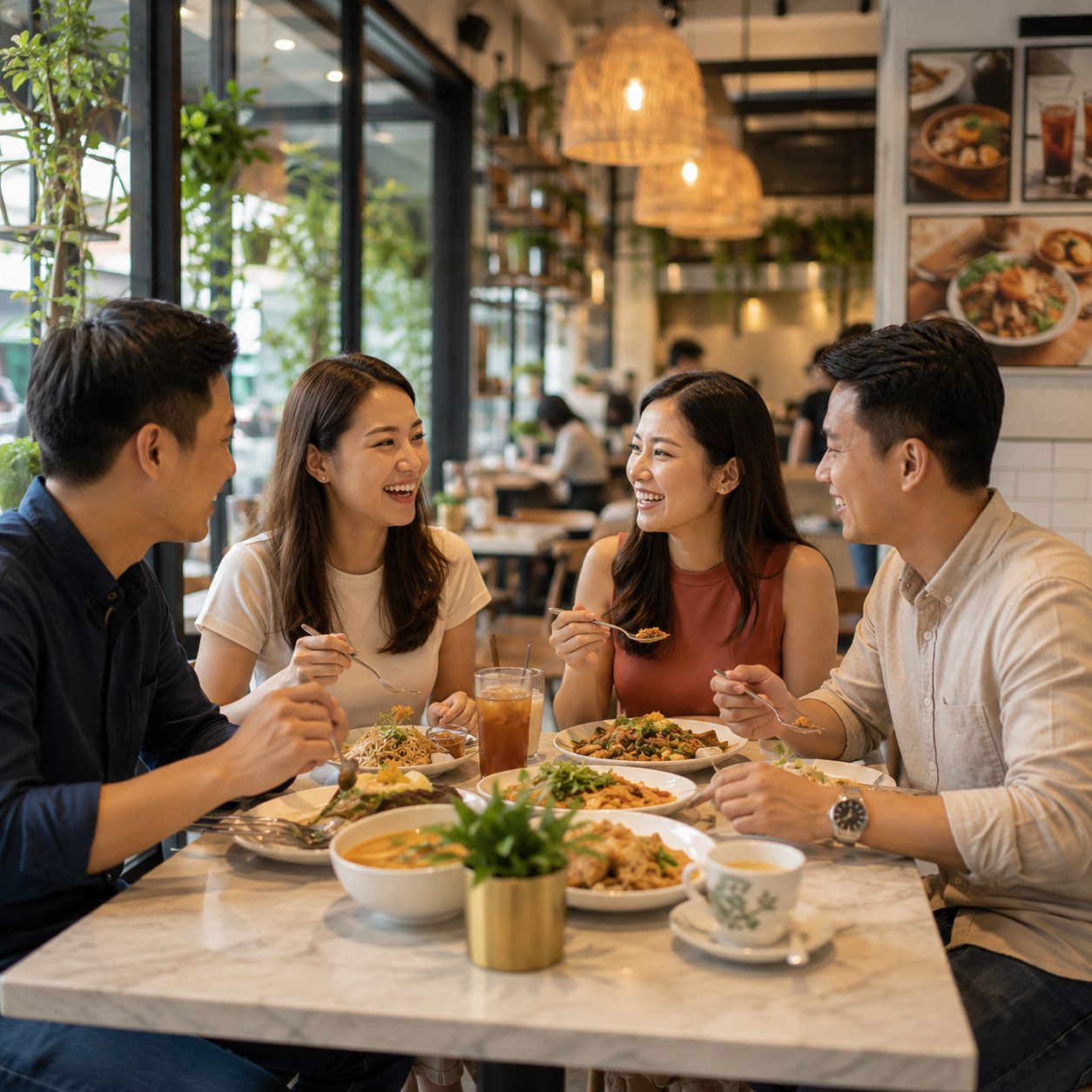 A licensed guide leading a Singapore food tour